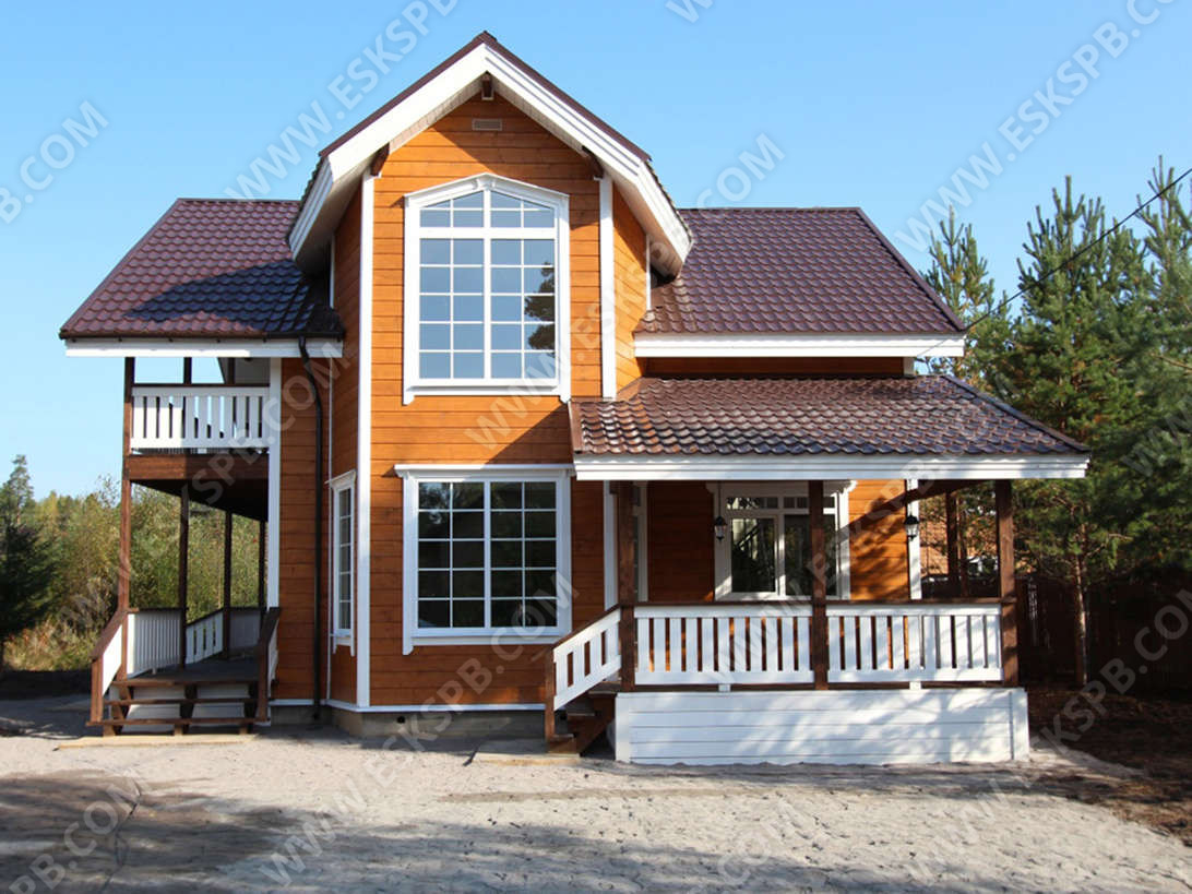 Каркасный дом по проекту Звезда в комплектации под ключ инженерный пакет в Полесье