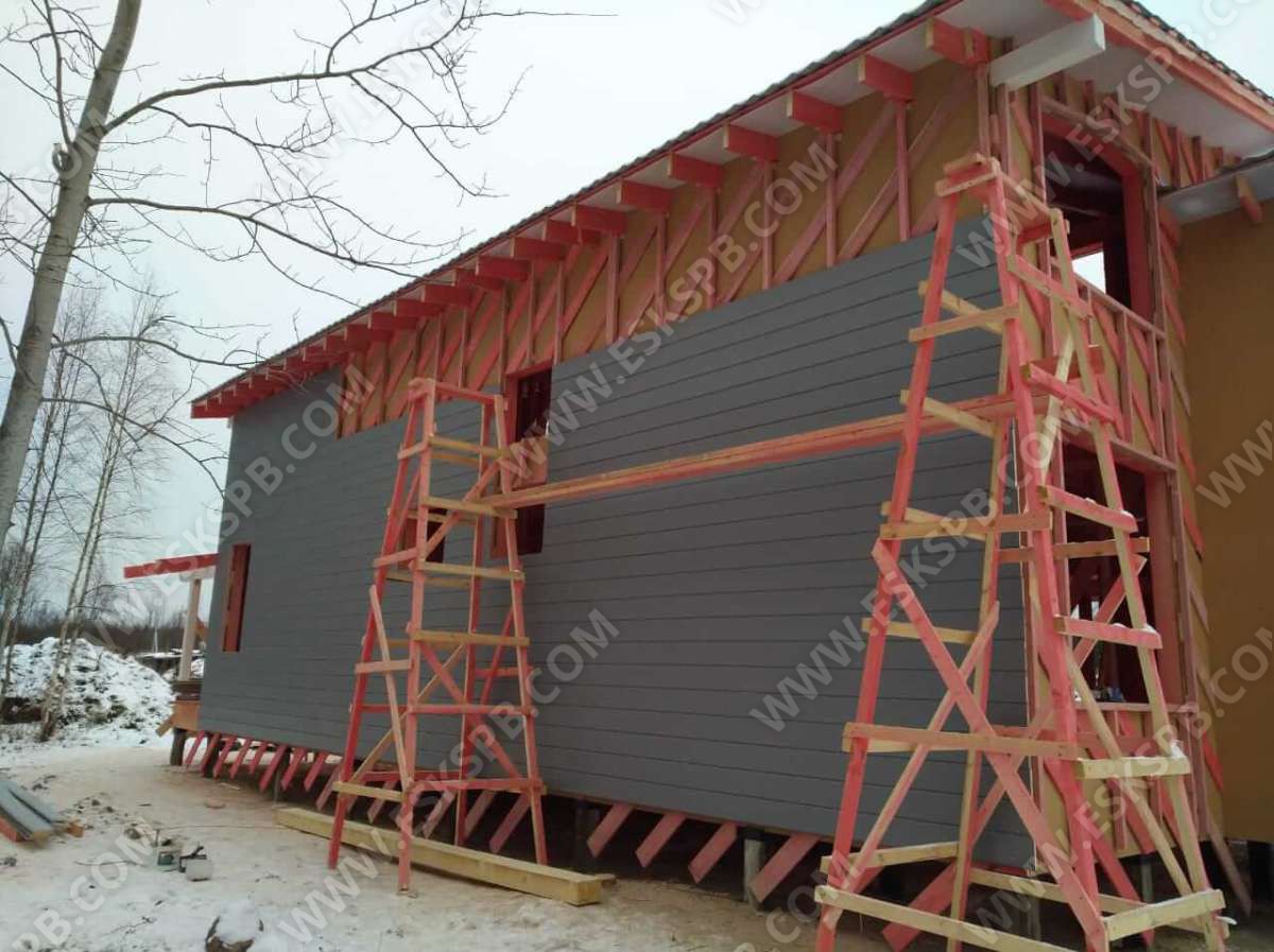 Строительство каркасного дома по проекту «Иматра» в деревне Коккорево, Всеволожского района.