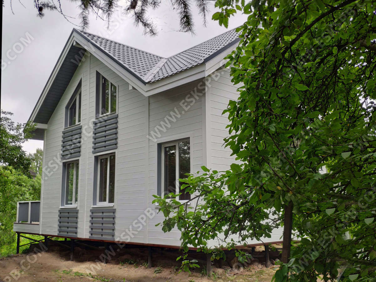 Завершили строительство каркасного дома по проекту «Камелия» в комплектации «Закрытый контур» в поселке Высокоключевой.