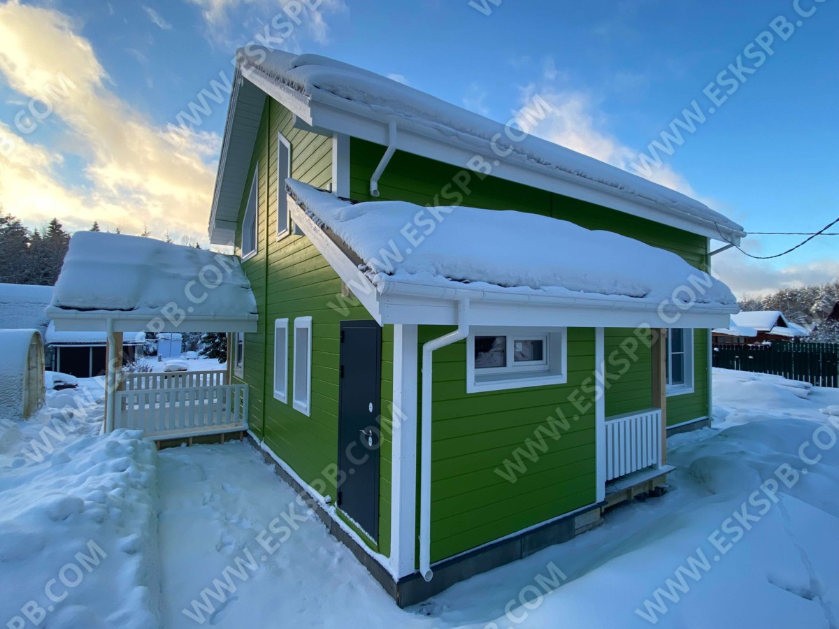 Каркасный дом по проекту Гренландия в комплектации теплый контур