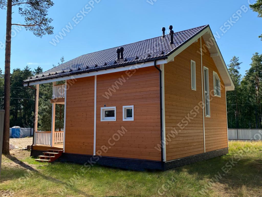 Каркасный дом по проекту Солнечный в комплектации с отделкой