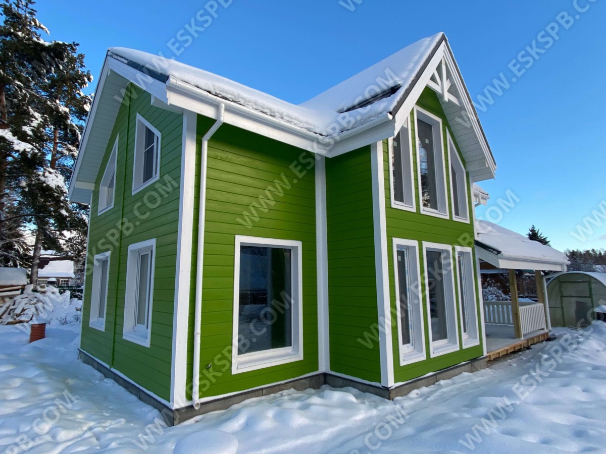 Каркасный дом по проекту Гренландия в комплектации теплый контур