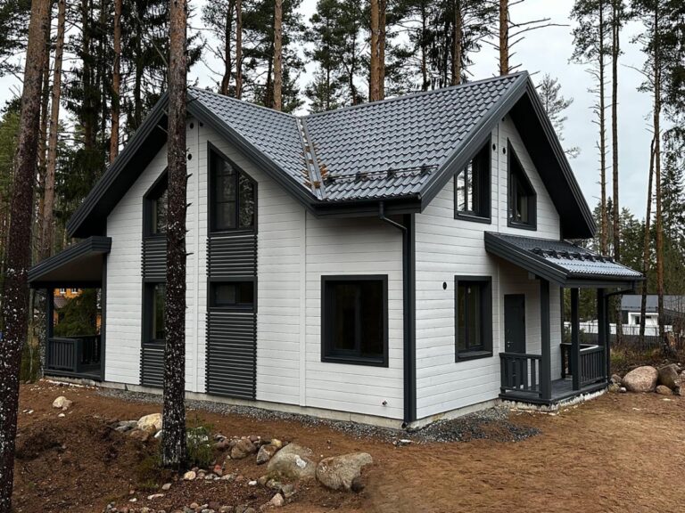 Каркасный дом по проекту Камелия в комплектации с отделкой плюс инженерный пакет в Малышево